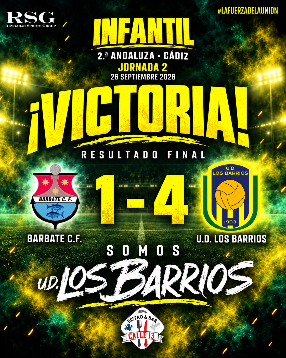 El Infantil vence 1–4 en Barbate.